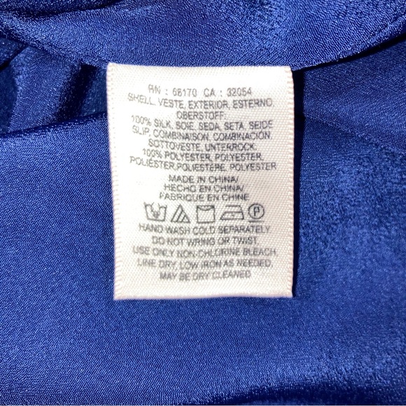 Anthropologie Maeve Laurel SILK Slip Dress Blue Green Geo Flowy Bohemian Medium - Picture 10 of 13